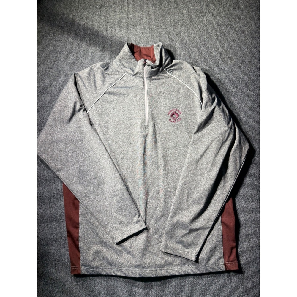 Antigua Mens XL Highland Springs Country Club 1/4 Zip Pullover Gray Maroon104121